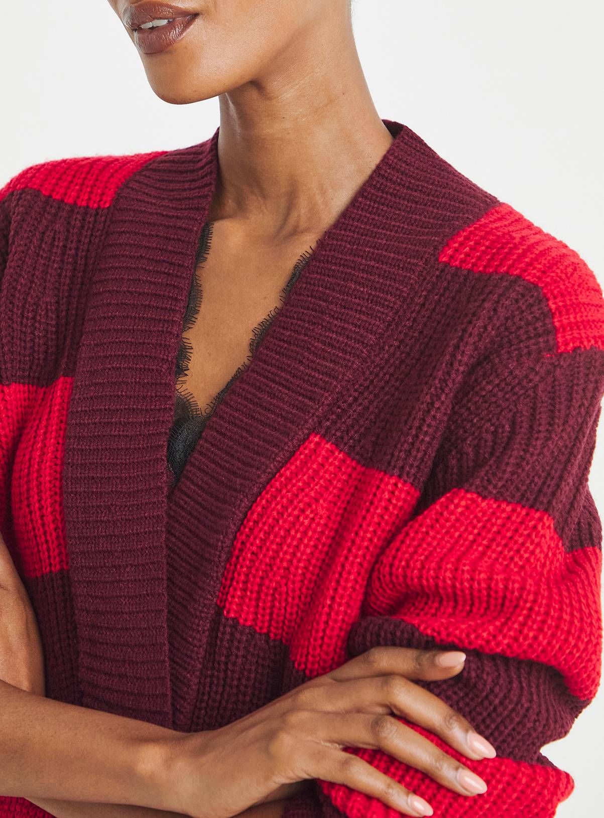 JD WILLIAMS Lace Trim V Neck Jumper 32-34 - Image 4